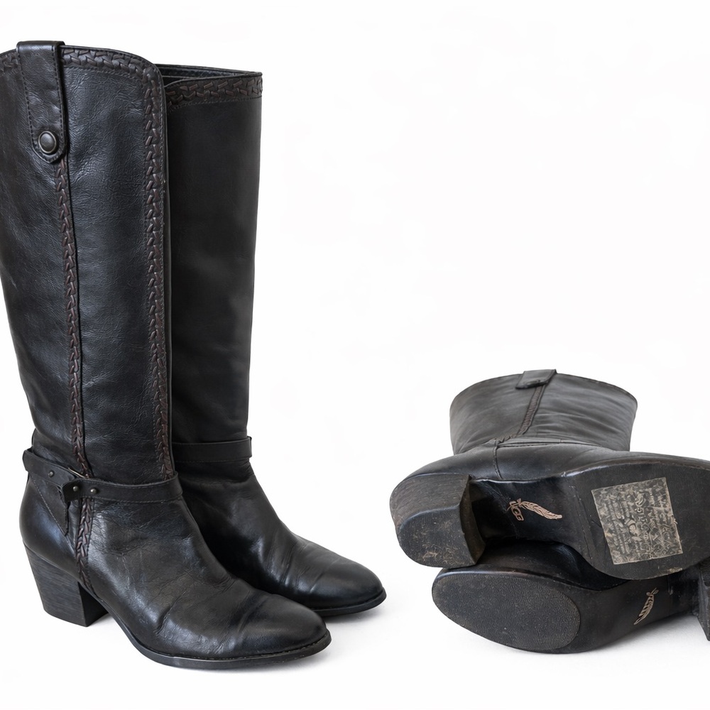 UGG Leather Classic Women's Black Leather Mid-Calf Boots